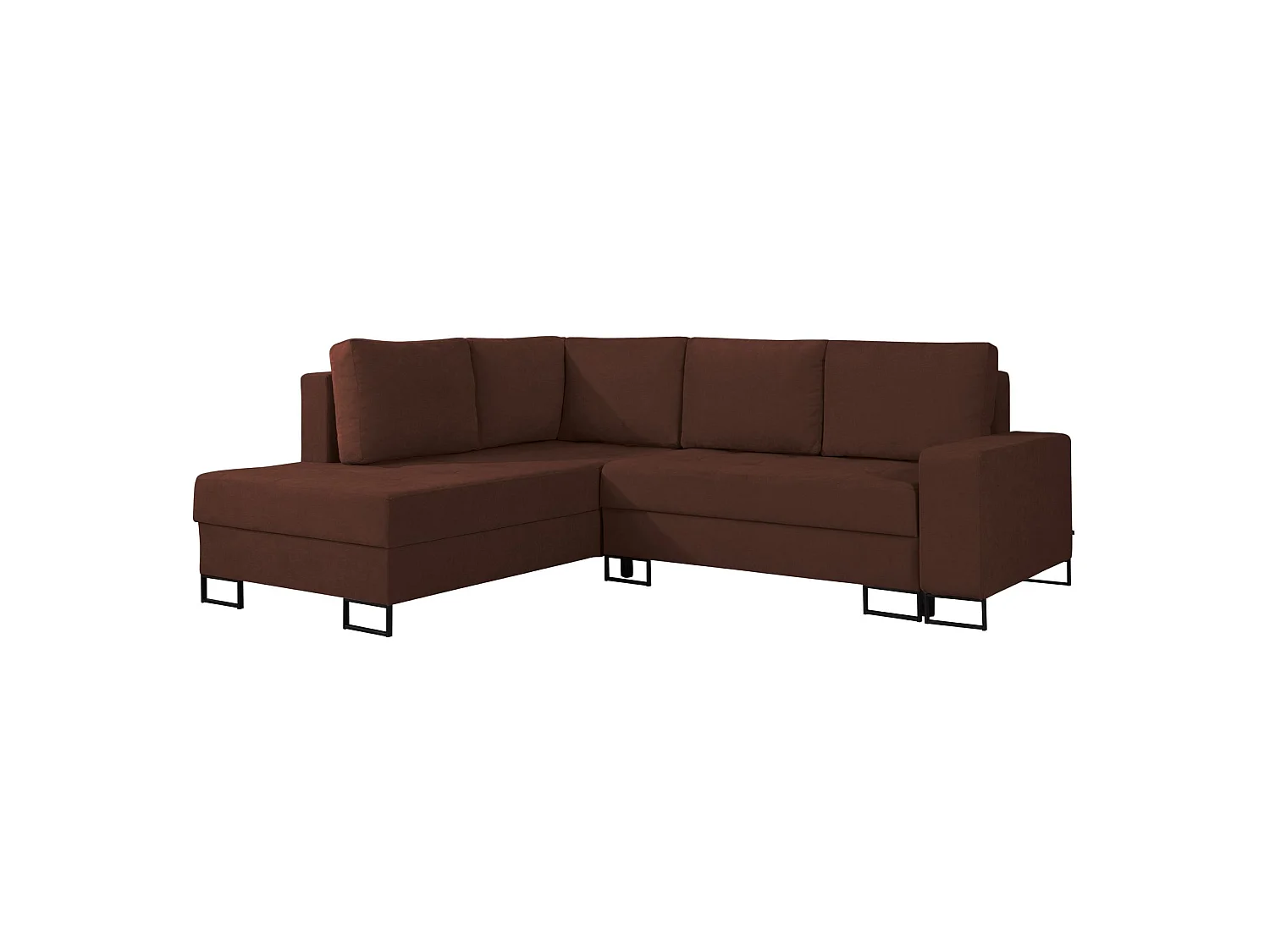 Ecksofa mit Schlaffunktion & Bettkasten – Chenille – Ottomane links – Kupfer – LARELLE
