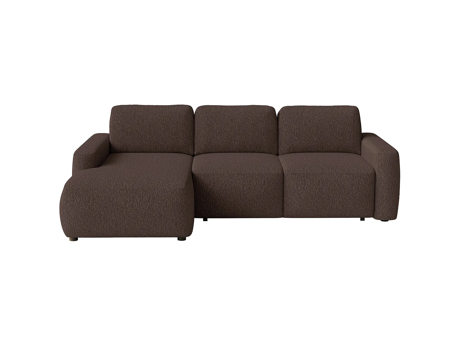 Slaapbank hoekbank – Hoek links – Chenille Bruin – CARNOS MINI