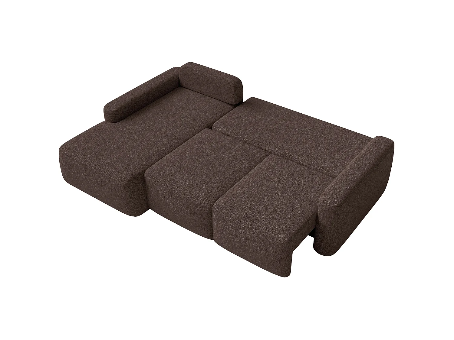 Canapé d'angle convertible – Angle à gauche – Chenille Marron – CARNOS MINI