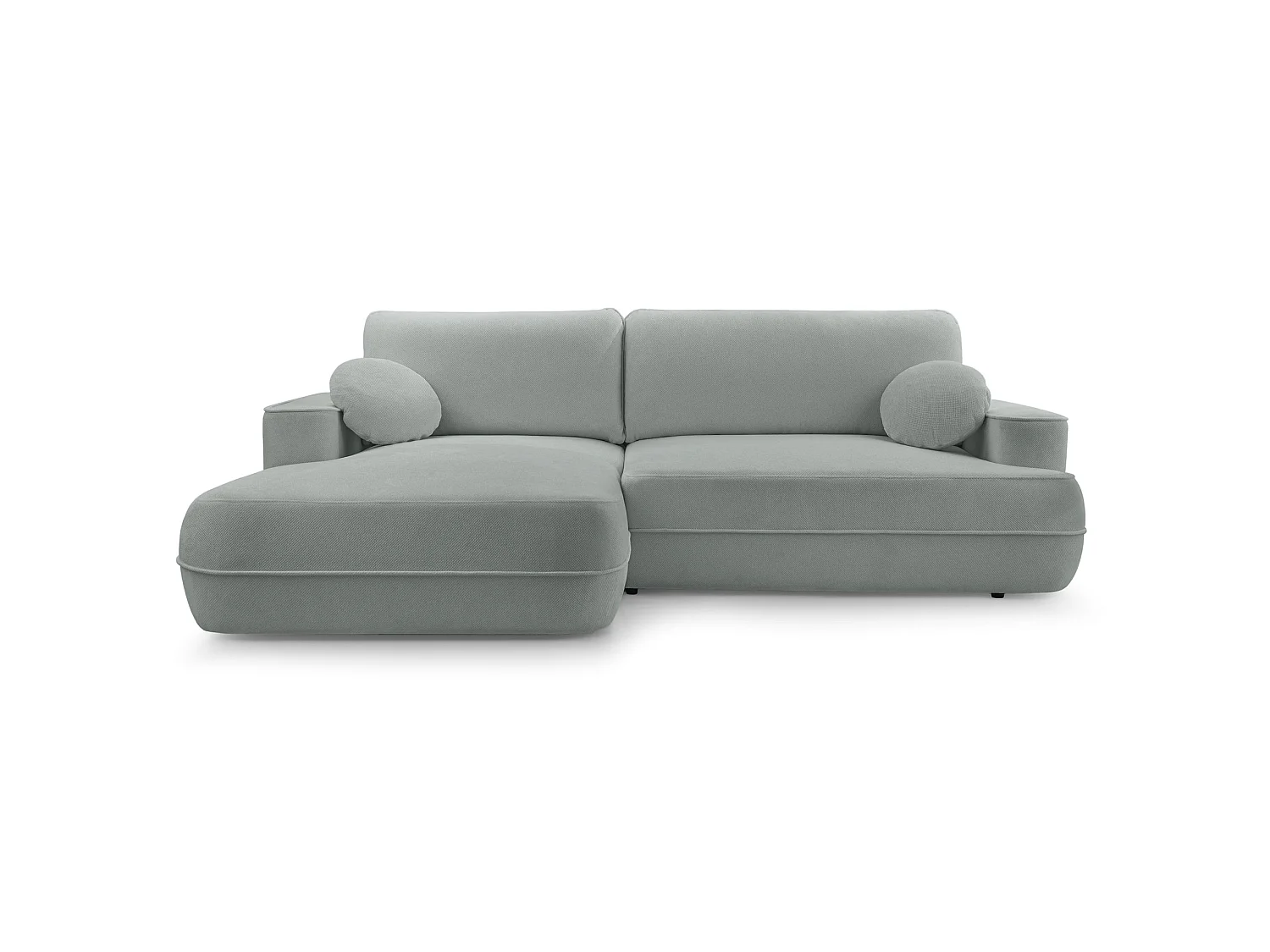 Canapé d'angle convertible – Coffre de rangement – Angle à gauche – Beige gris – Tissu structuré déperlant – FUERRO