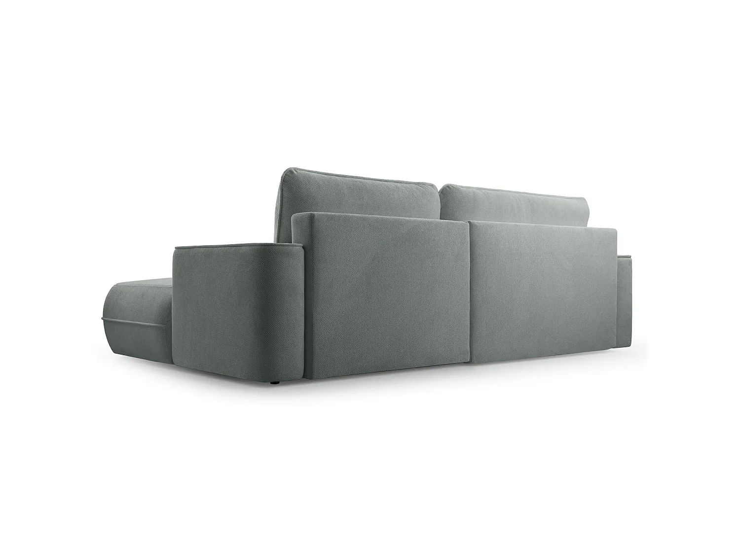 Canapé d'angle convertible – Coffre de rangement – Angle à gauche – Beige gris – Tissu structuré déperlant – FUERRO