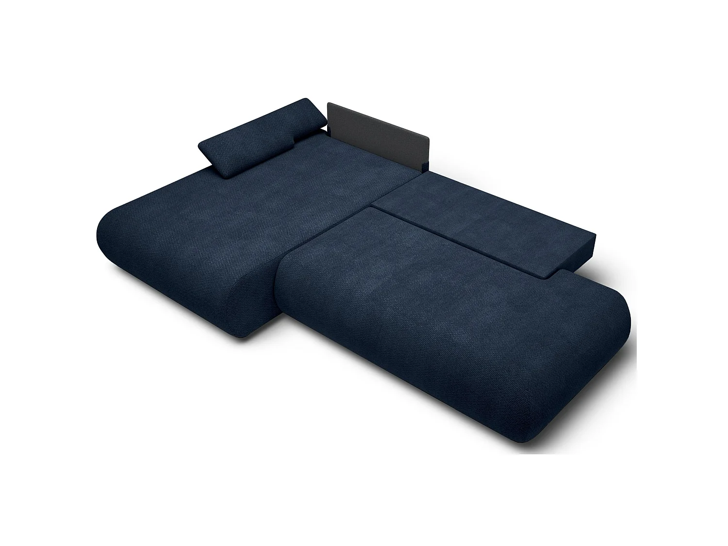 Canapé d'angle convertible – Chenille – angle à gauche – Bleu marine – ARMONE