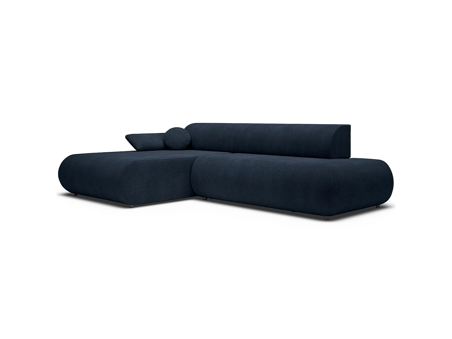 Canapé d'angle convertible – Chenille – angle à gauche – Bleu marine – ARMONE