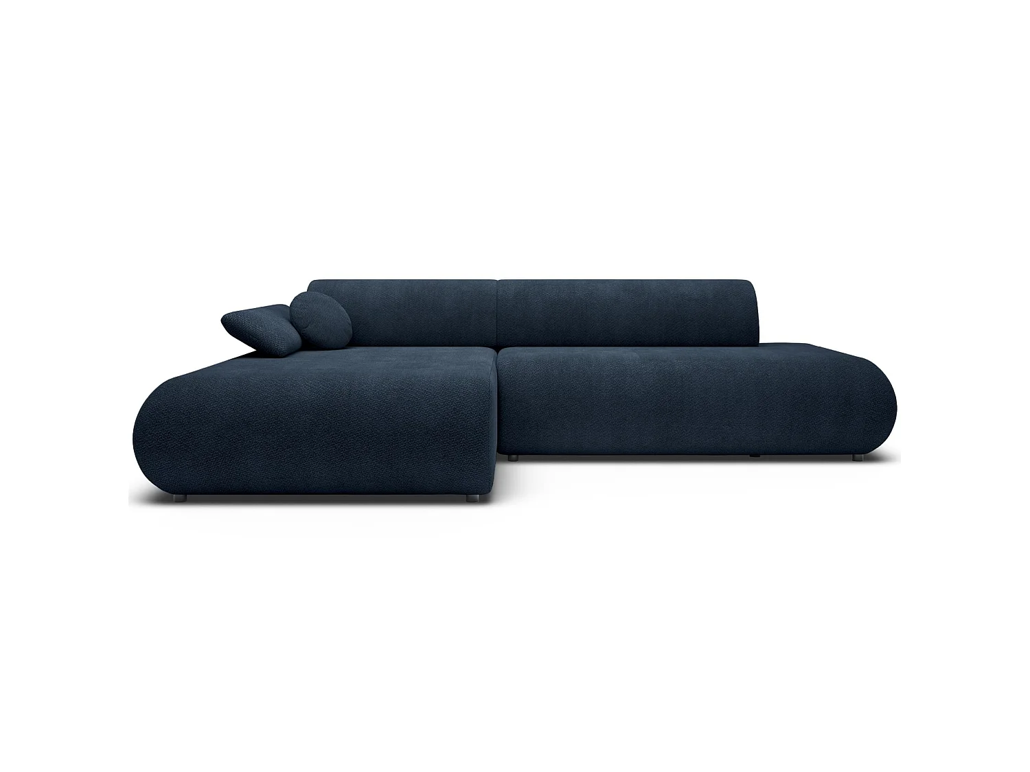 Canapé d'angle convertible – Chenille – angle à gauche – Bleu marine – ARMONE