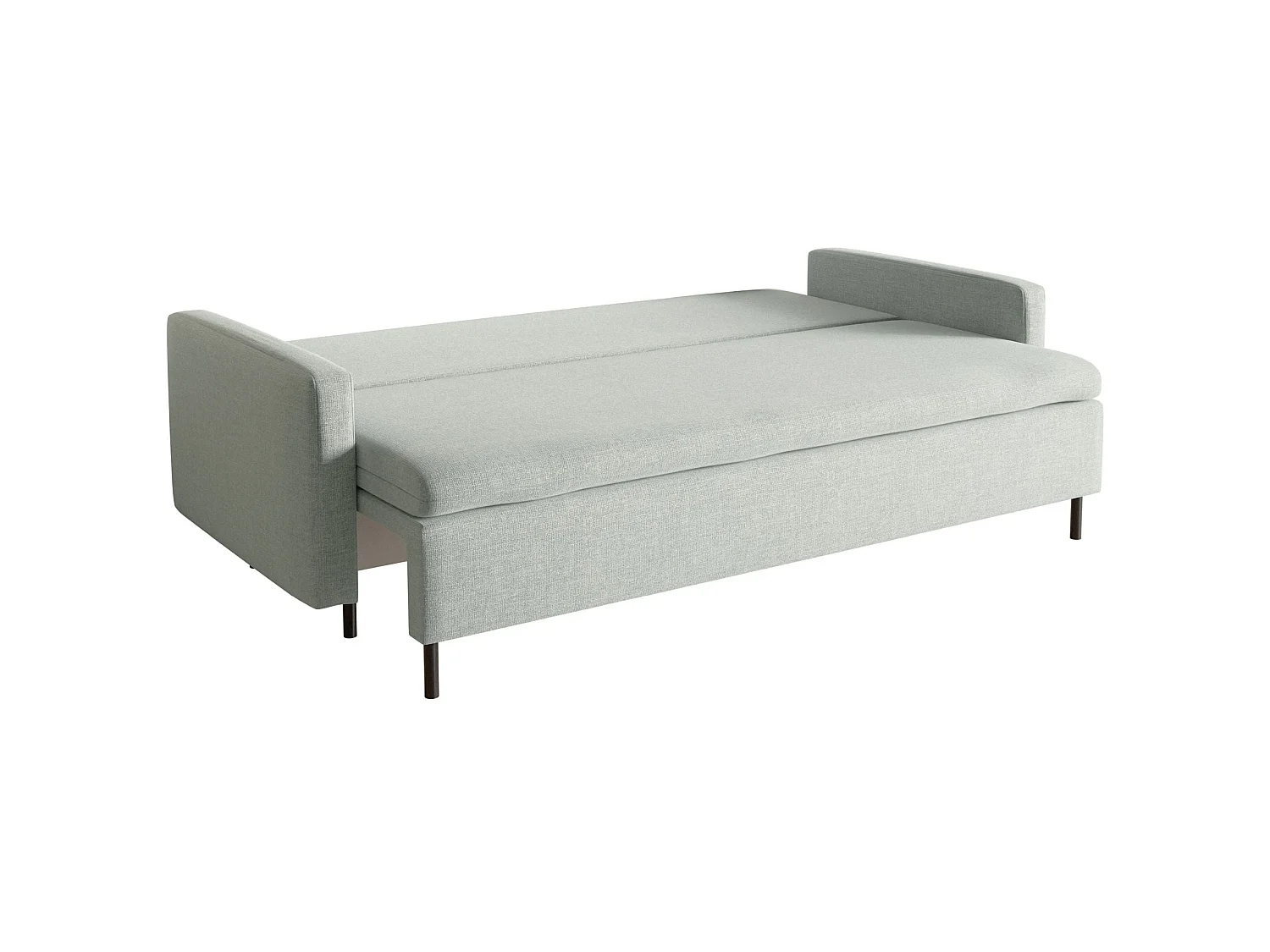 Canapé convertible 3 places avec coffre en tissu chenille vert UMPRO