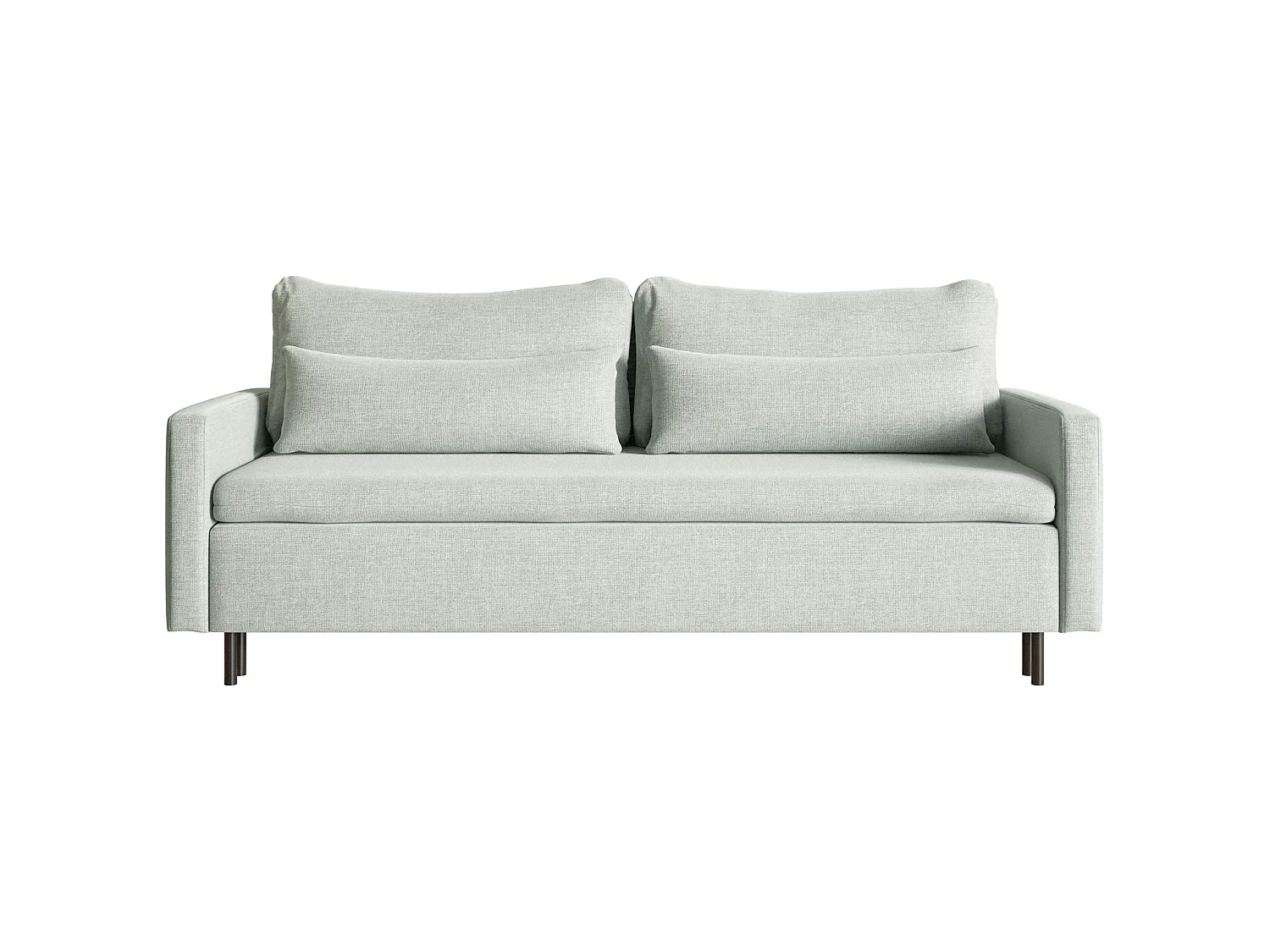 Canapé convertible 3 places avec coffre en tissu chenille vert UMPRO