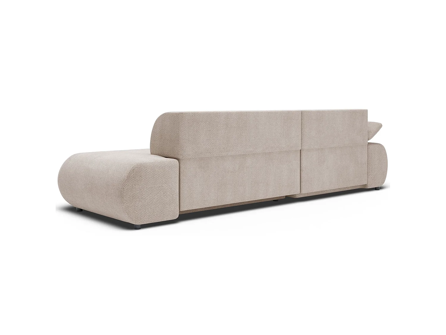 Canapé d'angle convertible – Chenille – angle à gauche – Beige clair – ARMONE