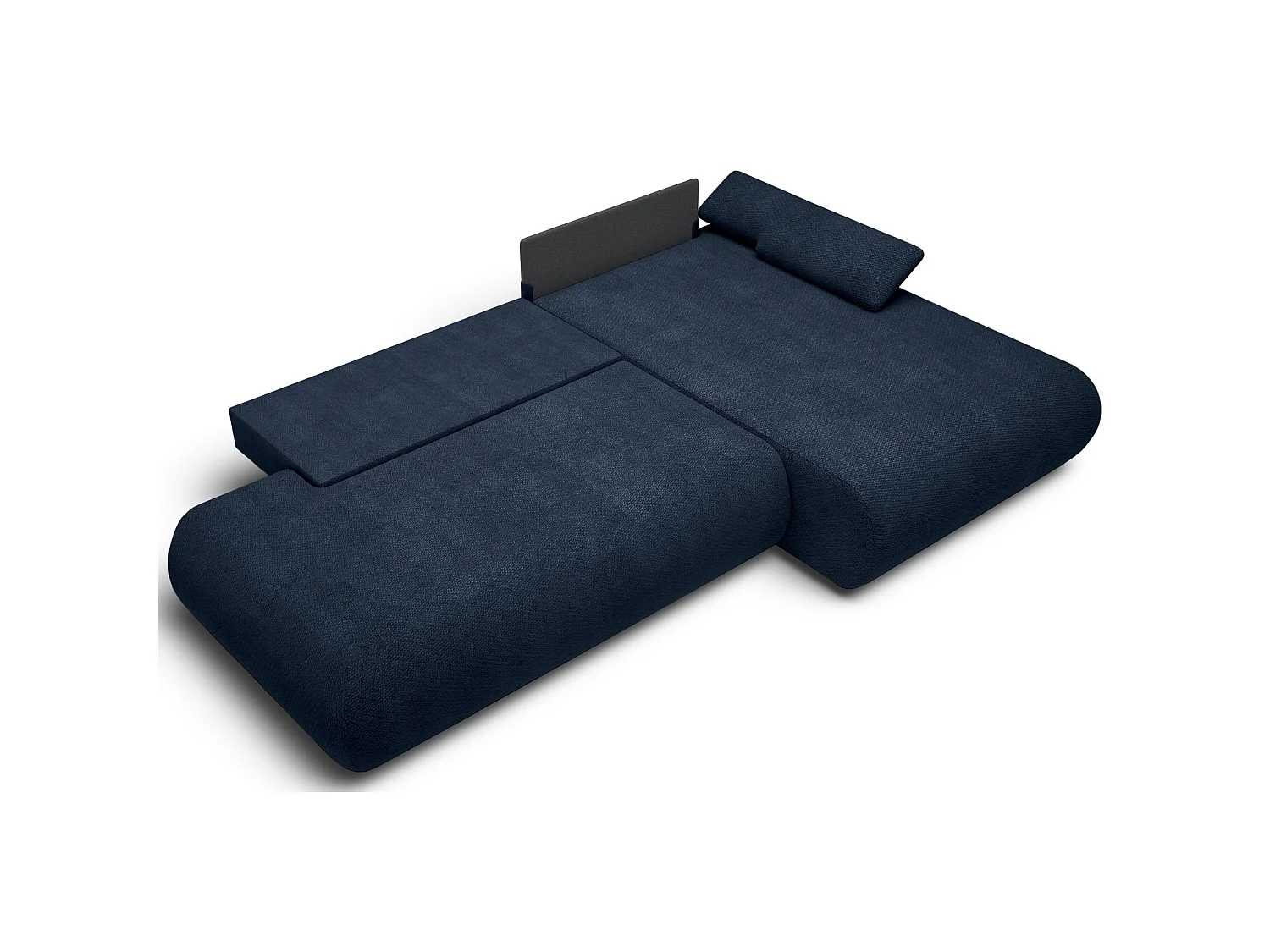 Canapé d'angle convertible – Chenille – angle à droite – Bleu marine – ARMONE