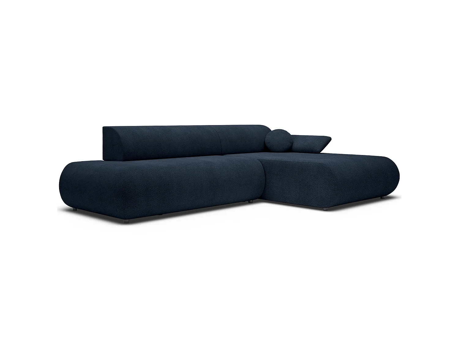 Canapé d'angle convertible – Chenille – angle à droite – Bleu marine – ARMONE