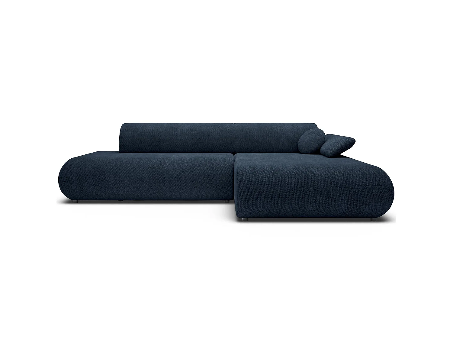 Canapé d'angle convertible – Chenille – angle à droite – Bleu marine – ARMONE