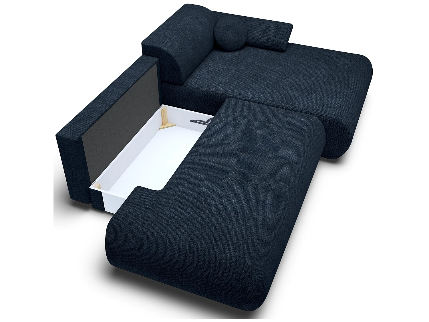 Canapé d'angle convertible – Chenille – angle à droite – Bleu marine – ARMONE