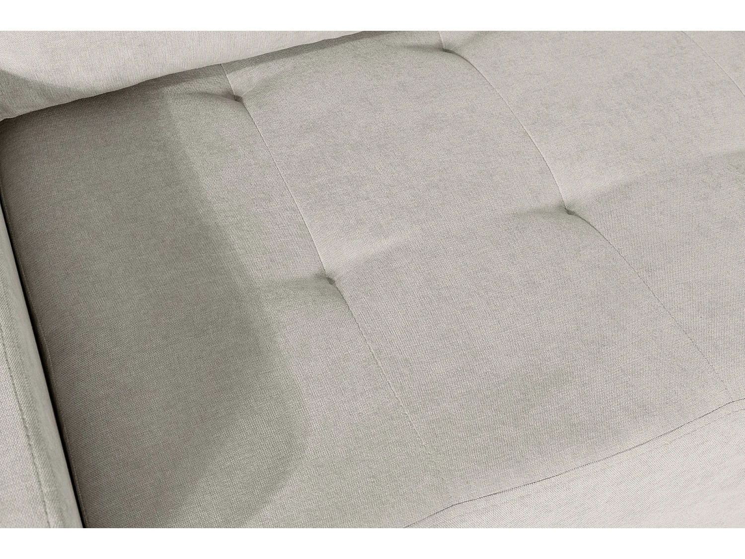 Ecksofa mit Schlaffunktion & Bettkasten – Chenille – Ottomane rechts – Hellbeige – LARELLE