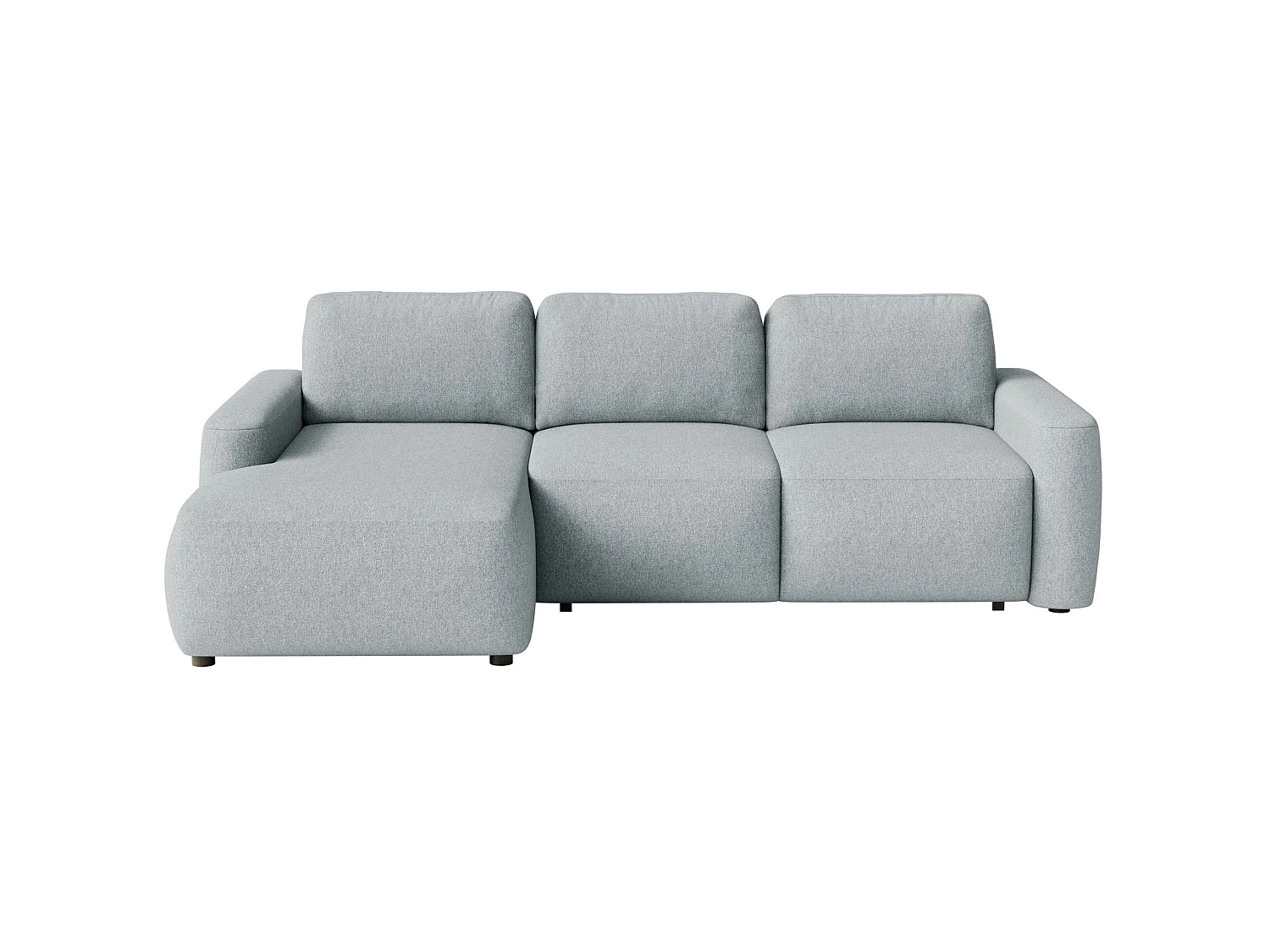 Canapé d'angle convertible – Angle à gauche – Chenille facile d'entretien – Gris – CARNOS MINI
