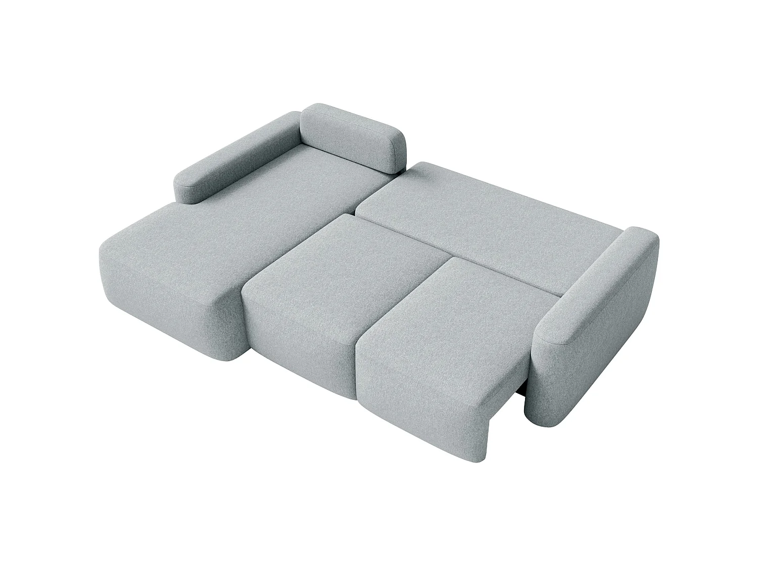 Canapé d'angle convertible – Angle à gauche – Chenille facile d'entretien – Gris – CARNOS MINI