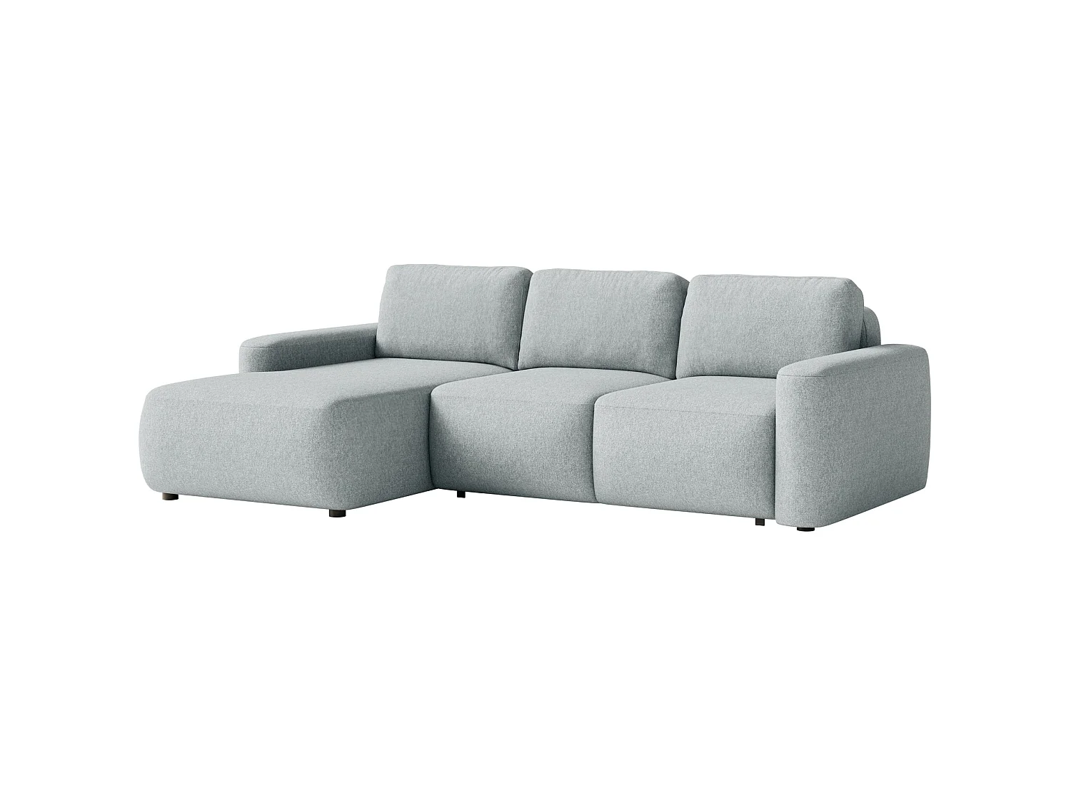 Canapé d'angle convertible – Angle à gauche – Chenille facile d'entretien – Gris – CARNOS MINI