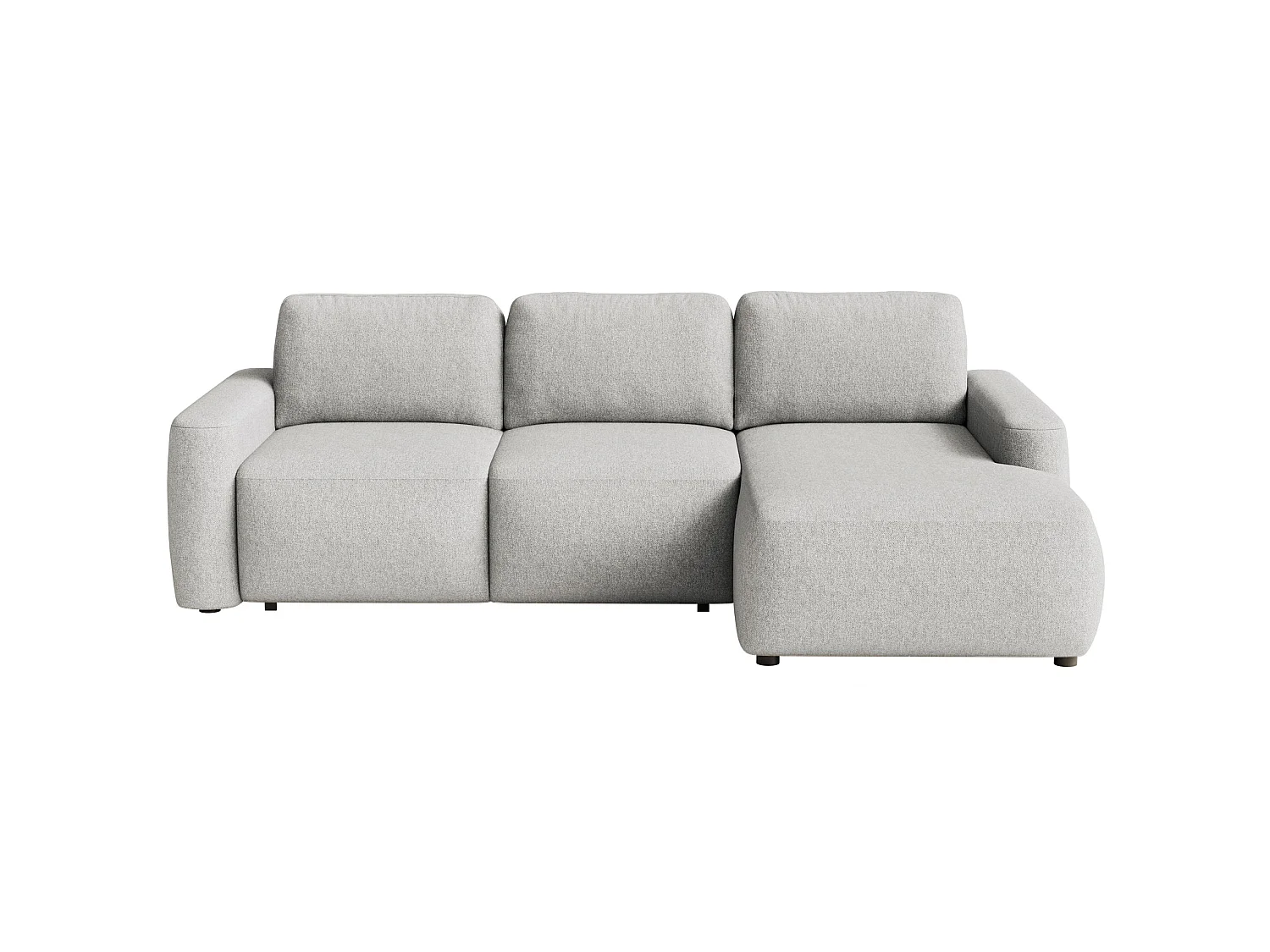 Canapé d'angle convertible – Angle à droite – Chenille facile d'entretien – Beige gris – CARNOS MINI