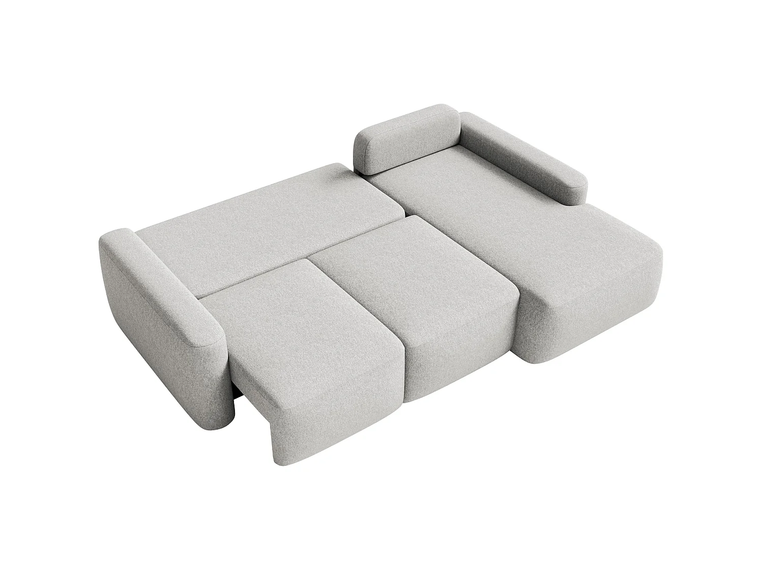 Canapé d'angle convertible – Angle à droite – Chenille facile d'entretien – Beige gris – CARNOS MINI