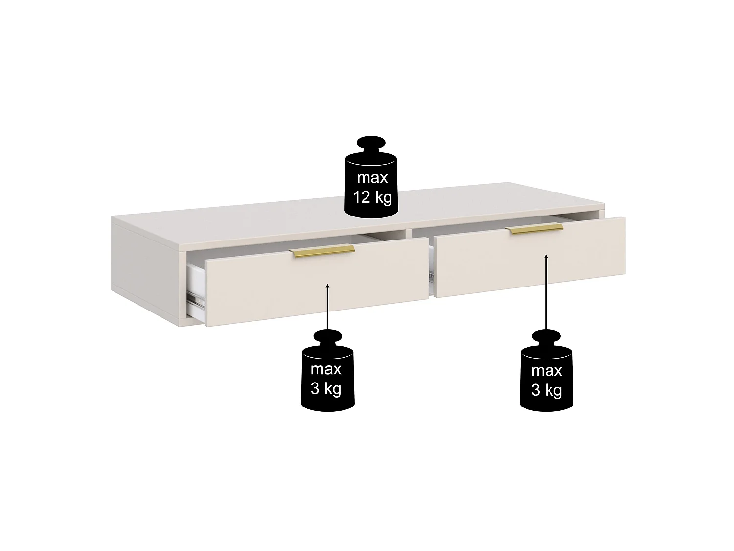 Schminktisch mit 2 Schubladen - Schwarz - 110 cm - VENA
