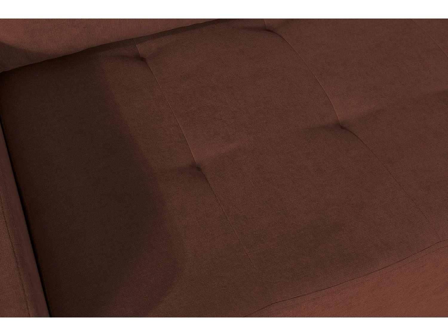 Ecksofa mit Schlaffunktion & Bettkasten – Chenille – Ottomane rechts – Kupfer – LARELLE