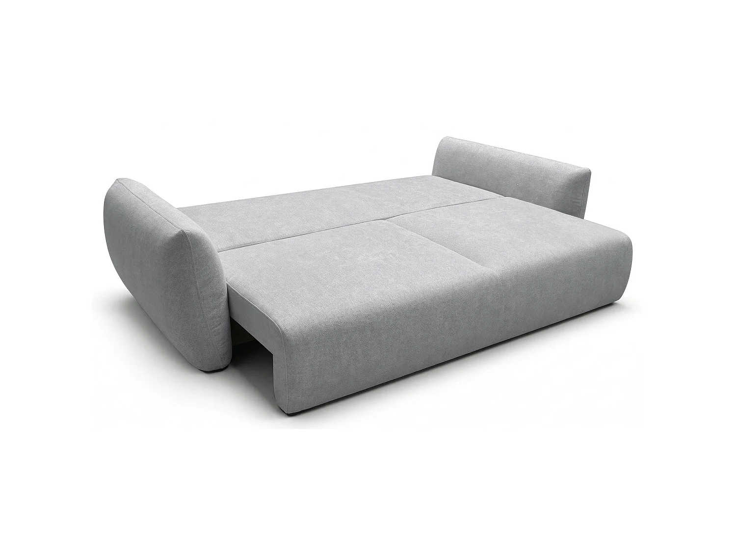 Canapé 3 places convertible avec coffre – tissu chenille – gris – ZORDO