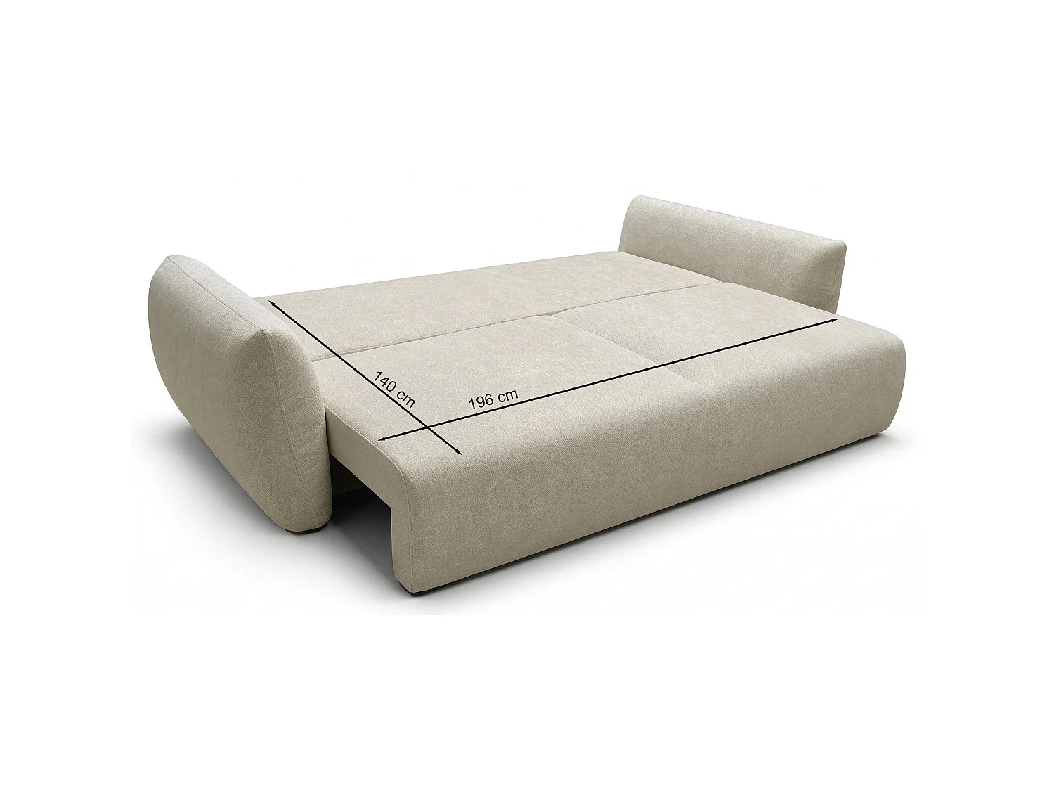 Canapé 3 places convertible avec coffre – tissu chenille – gris – ZORDO