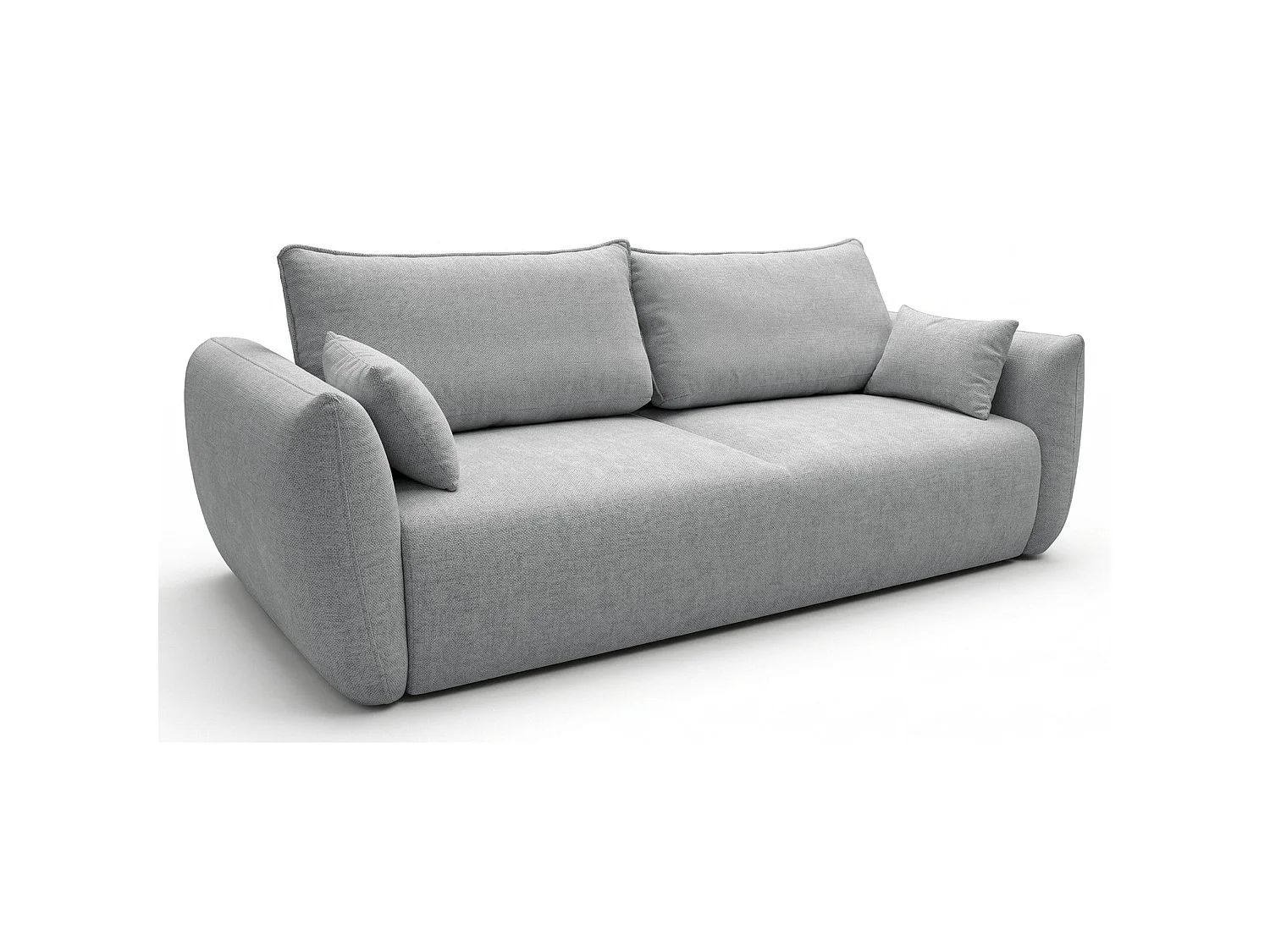 Canapé 3 places convertible avec coffre – tissu chenille – gris – ZORDO