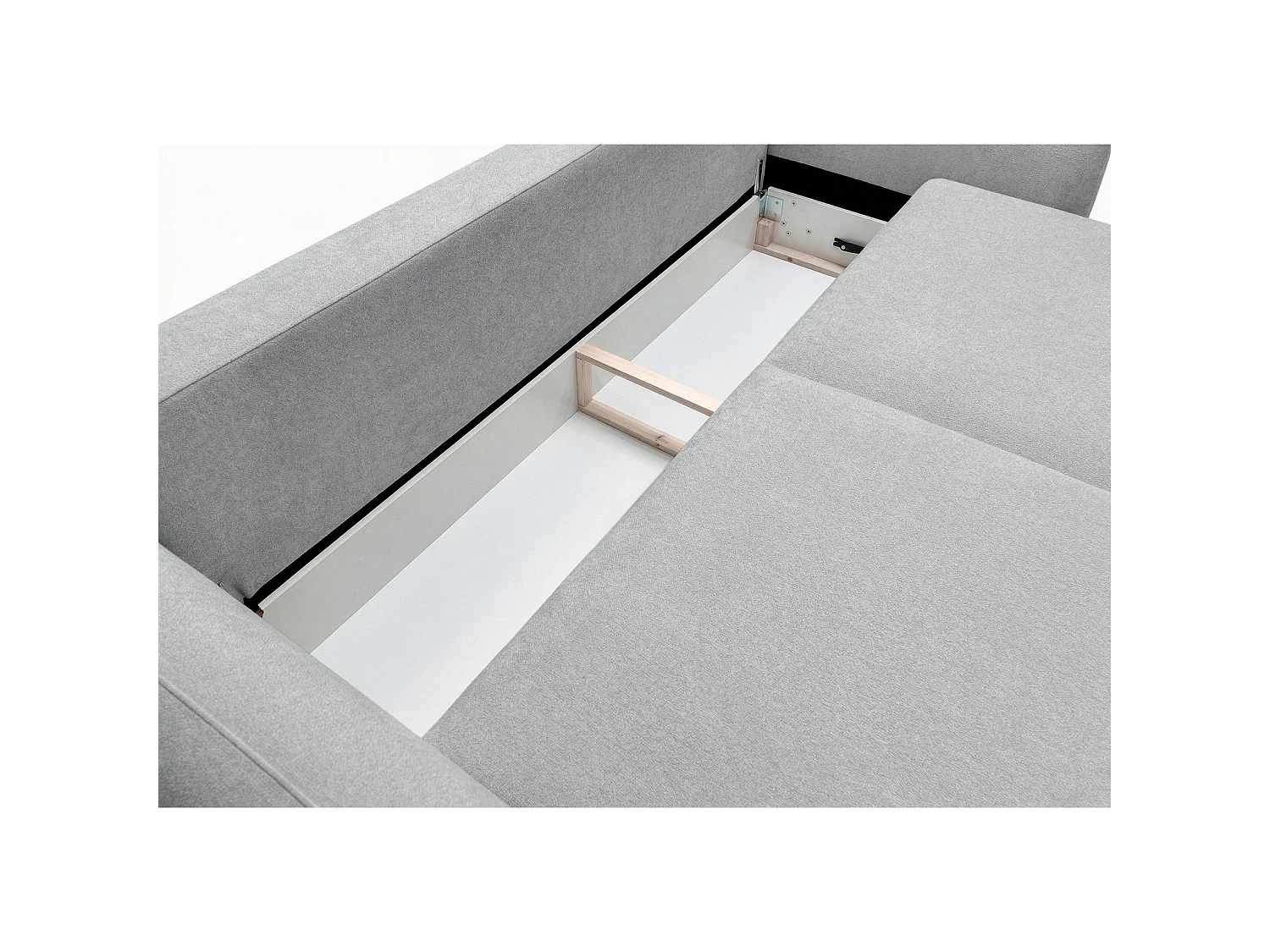 Canapé 3 places convertible avec coffre – tissu chenille – gris – ZORDO