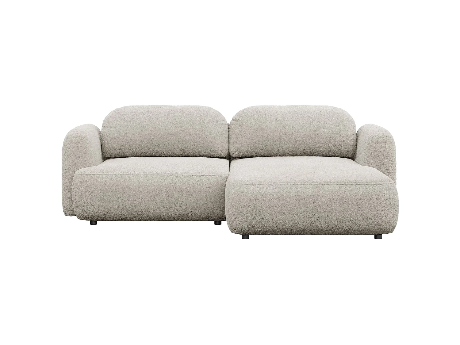 Canapé d'angle convertible – Angle à droite – boucle beige clair – TVOYA