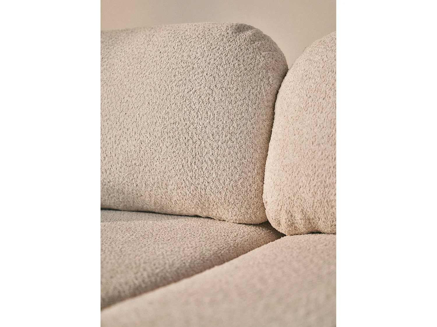Canapé d'angle convertible – Angle à droite – boucle beige clair – TVOYA