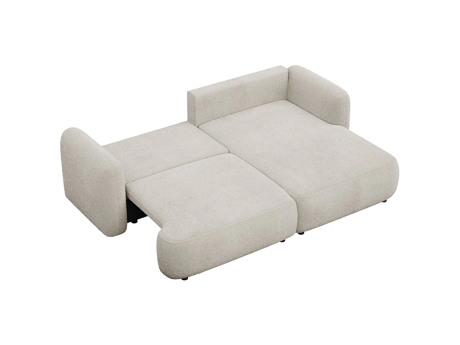Canapé d'angle convertible – Angle à droite – boucle beige clair – TVOYA