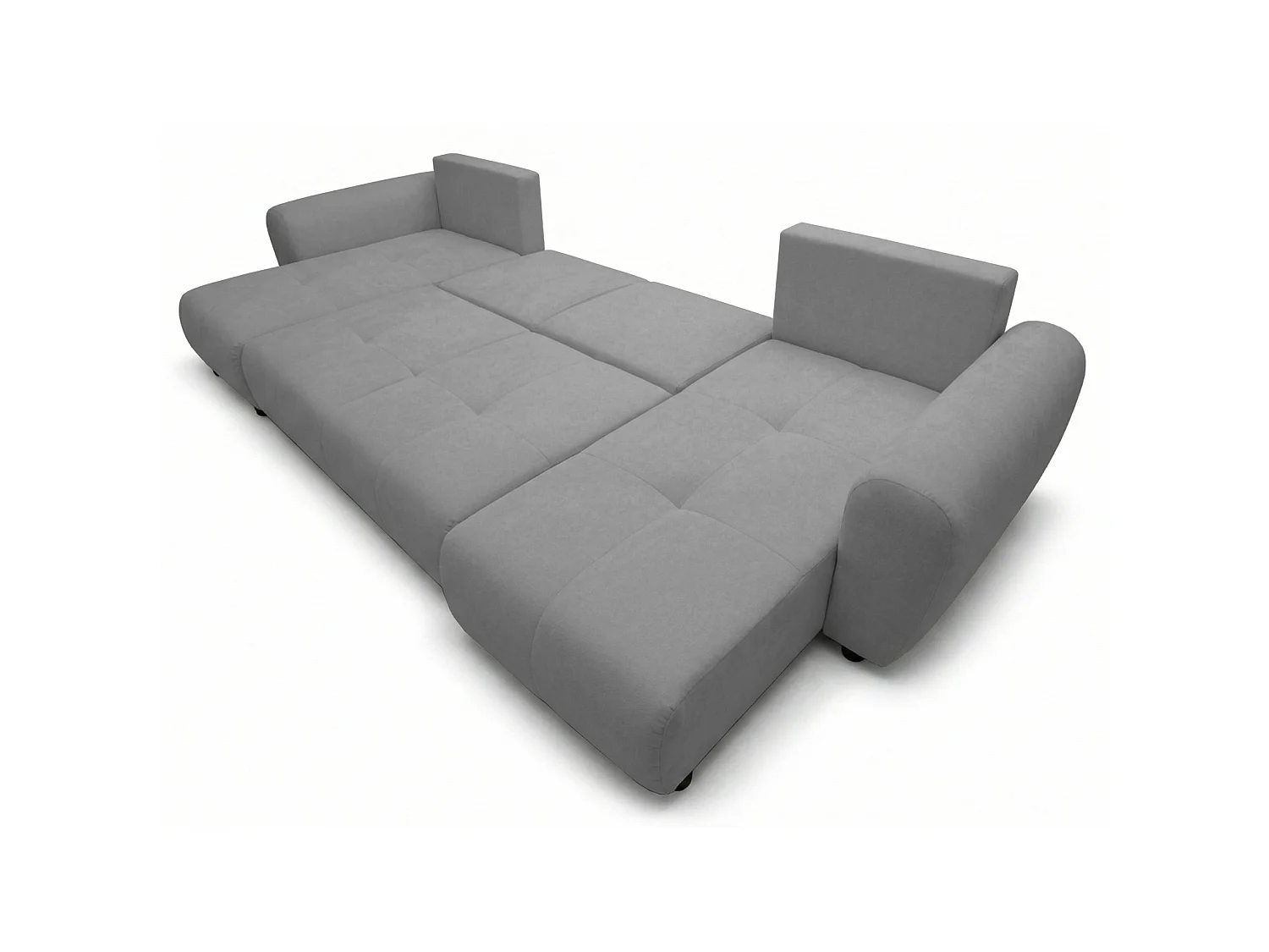 Canapé d'angle convertible – en forme de U –velours gris - OLIDO