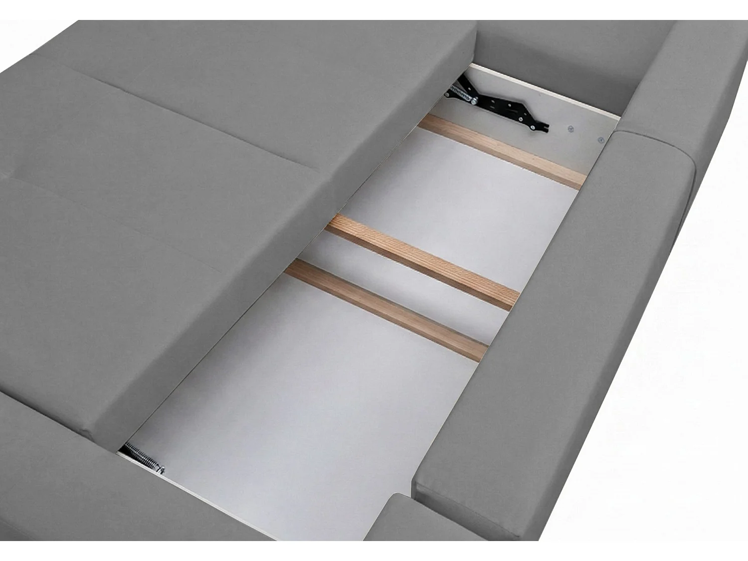 Canapé d'angle convertible – en forme de U –velours gris - OLIDO