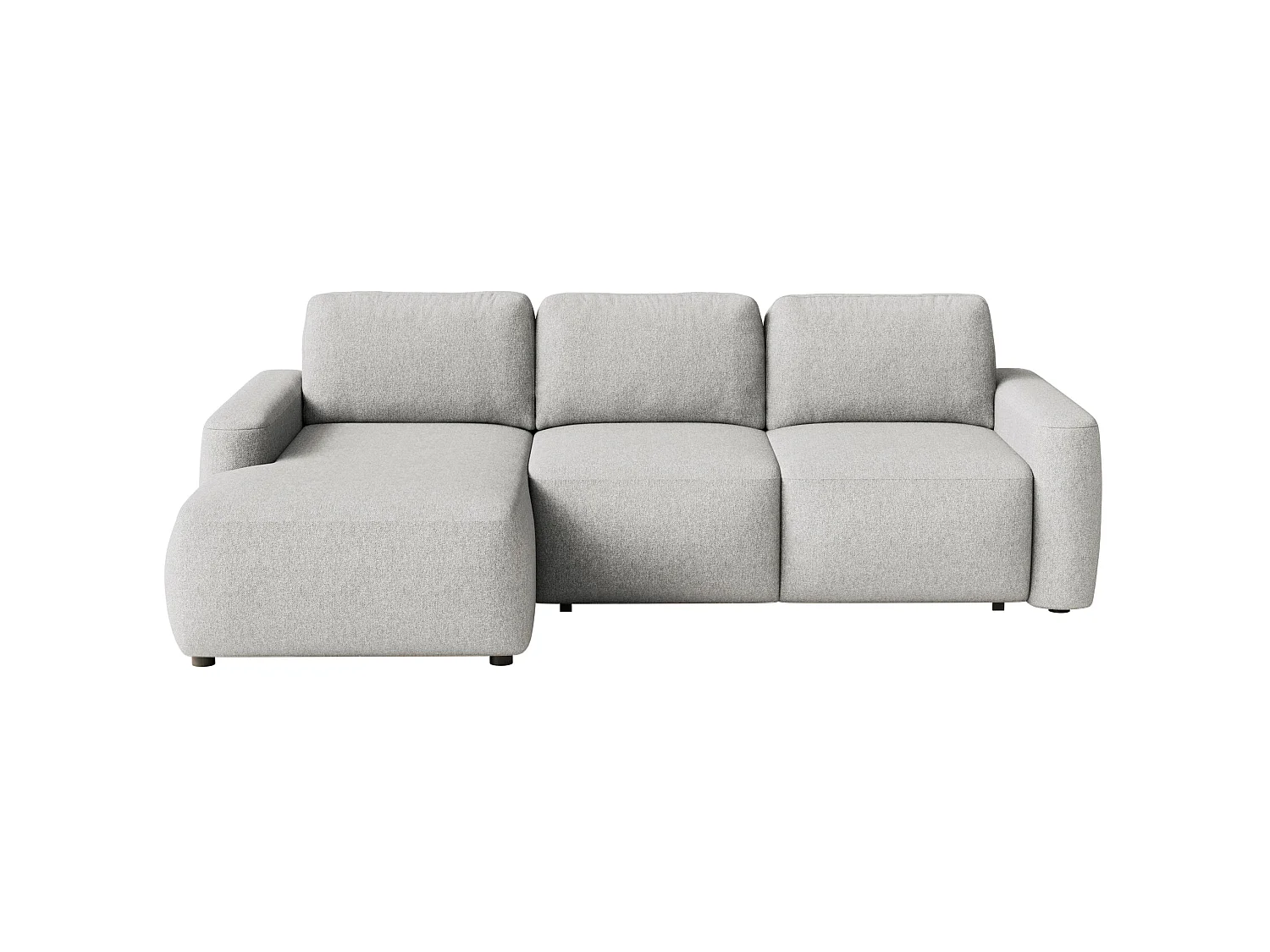Canapé d'angle convertible – Angle à gauche – Chenille facile d'entretien – Beige gris – CARNOS MINI