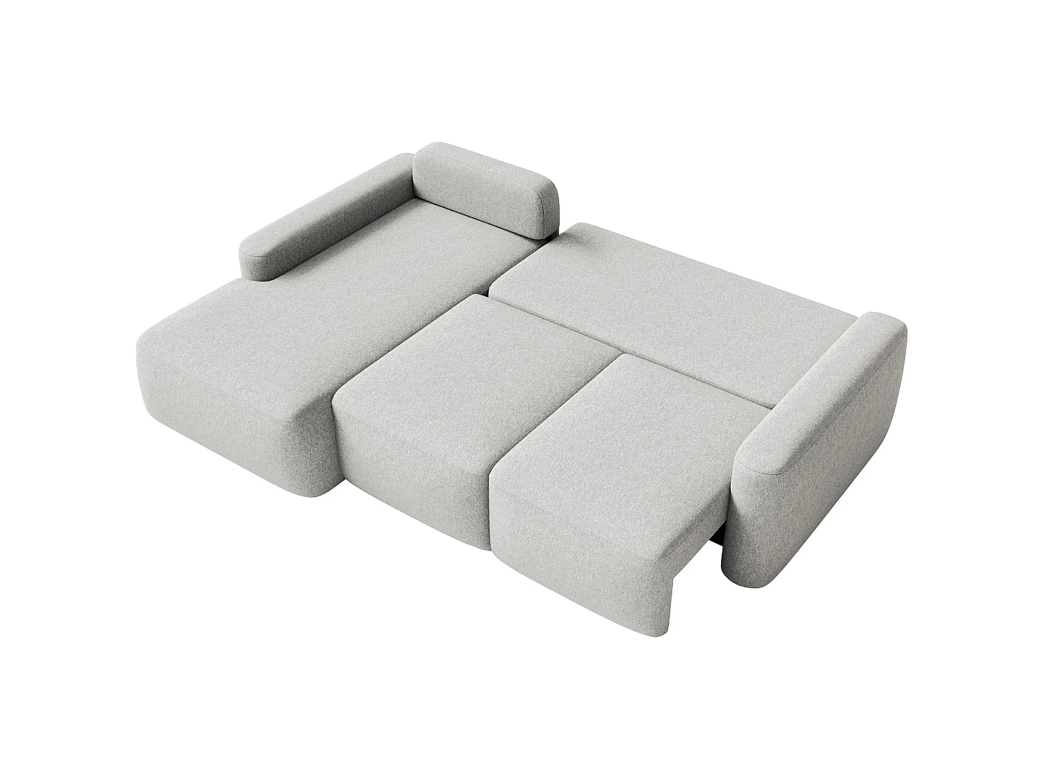 Canapé d'angle convertible – Angle à gauche – Chenille facile d'entretien – Beige gris – CARNOS MINI