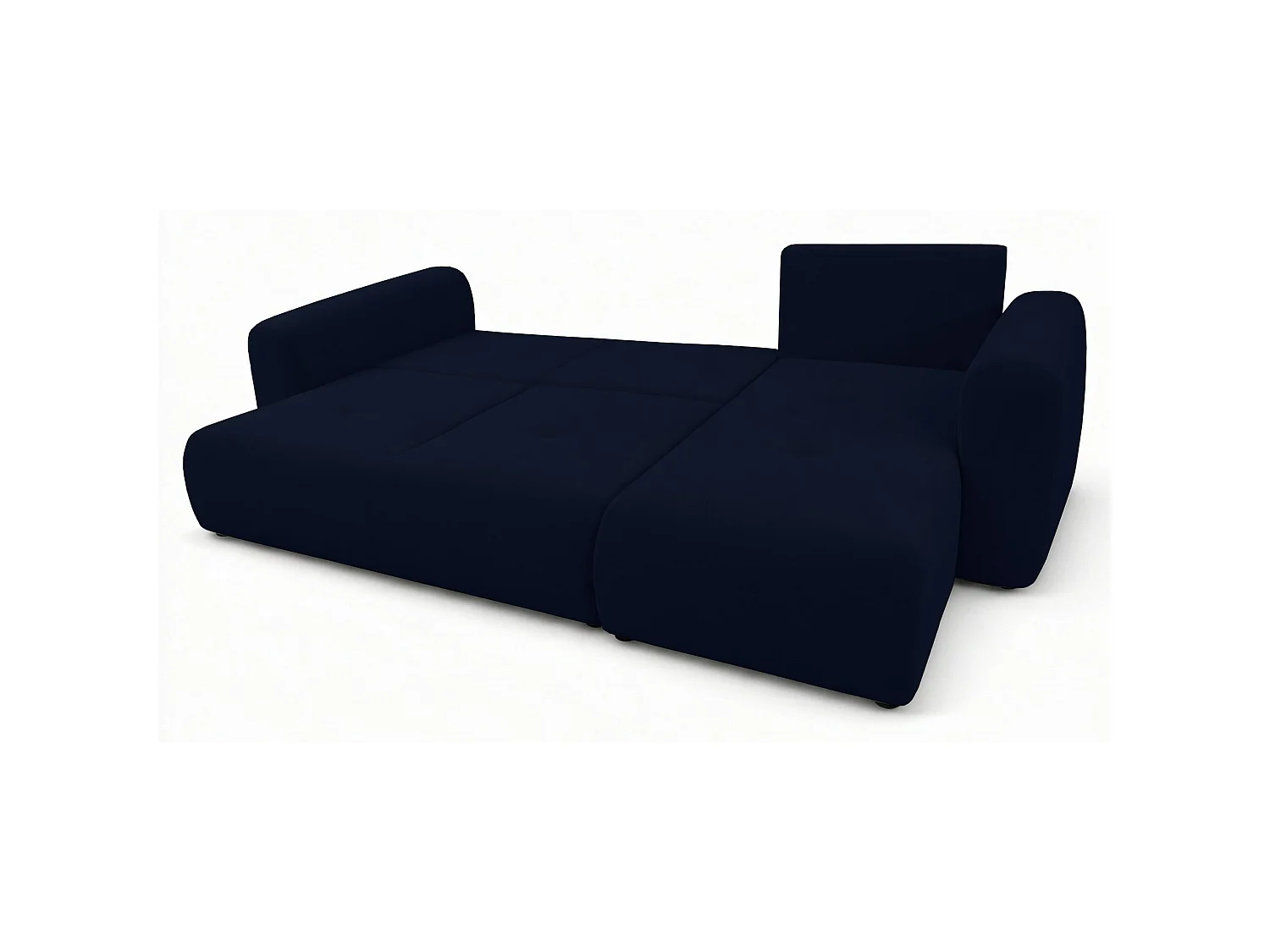 Canapé d'angle convertible – universel – velours bleu marine - OLIDO