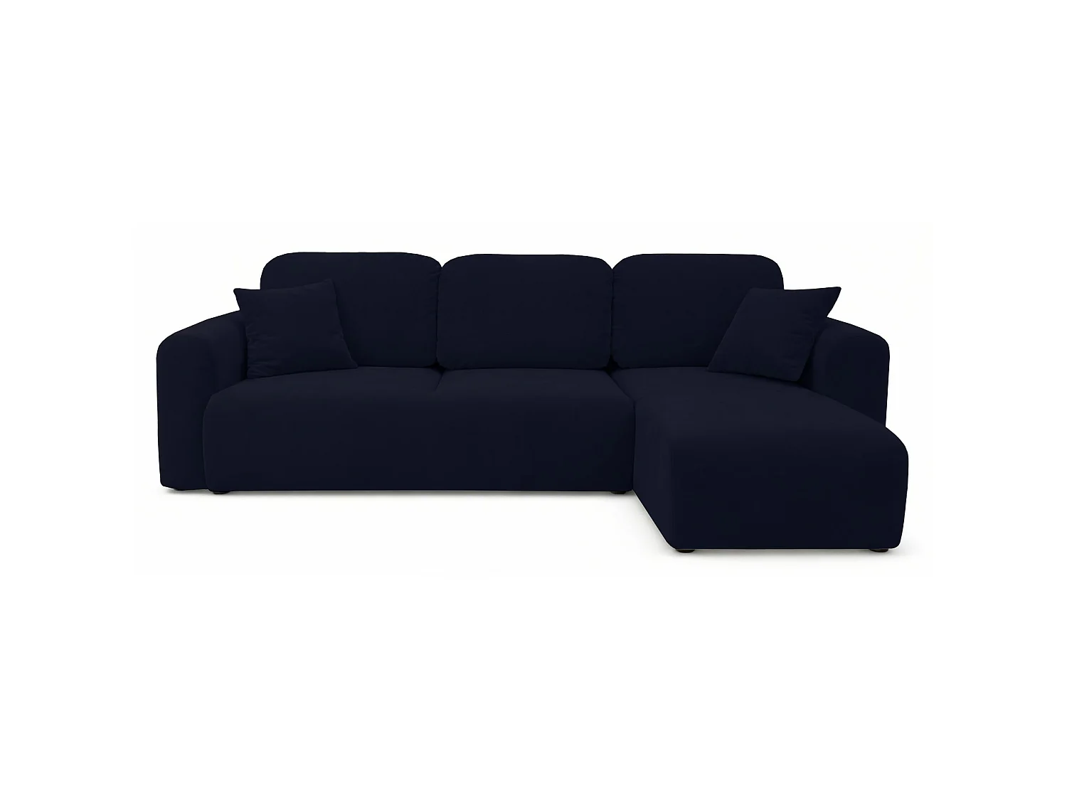 Canapé d'angle convertible – universel – velours bleu marine - OLIDO