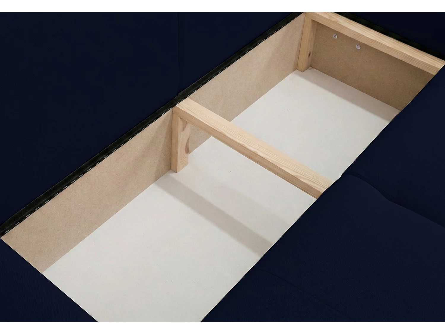 Canapé d'angle convertible – universel – velours bleu marine - OLIDO