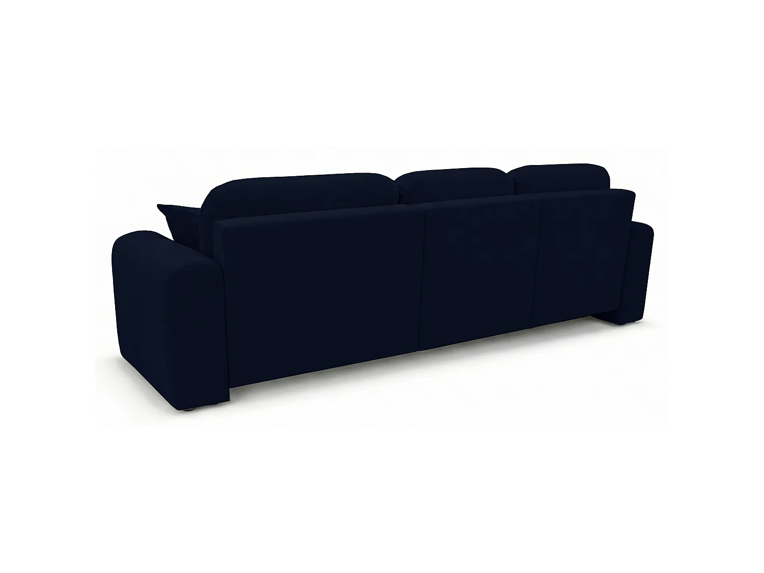 Canapé d'angle convertible – universel – velours bleu marine - OLIDO