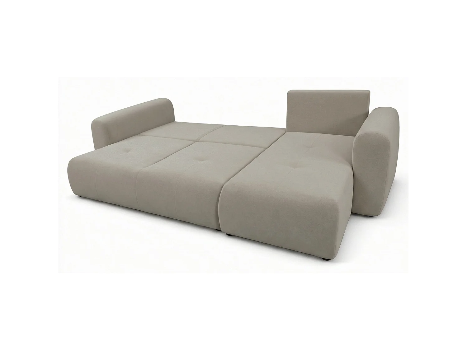 Canapé d'angle convertible – universel – velours beige - OLIDO