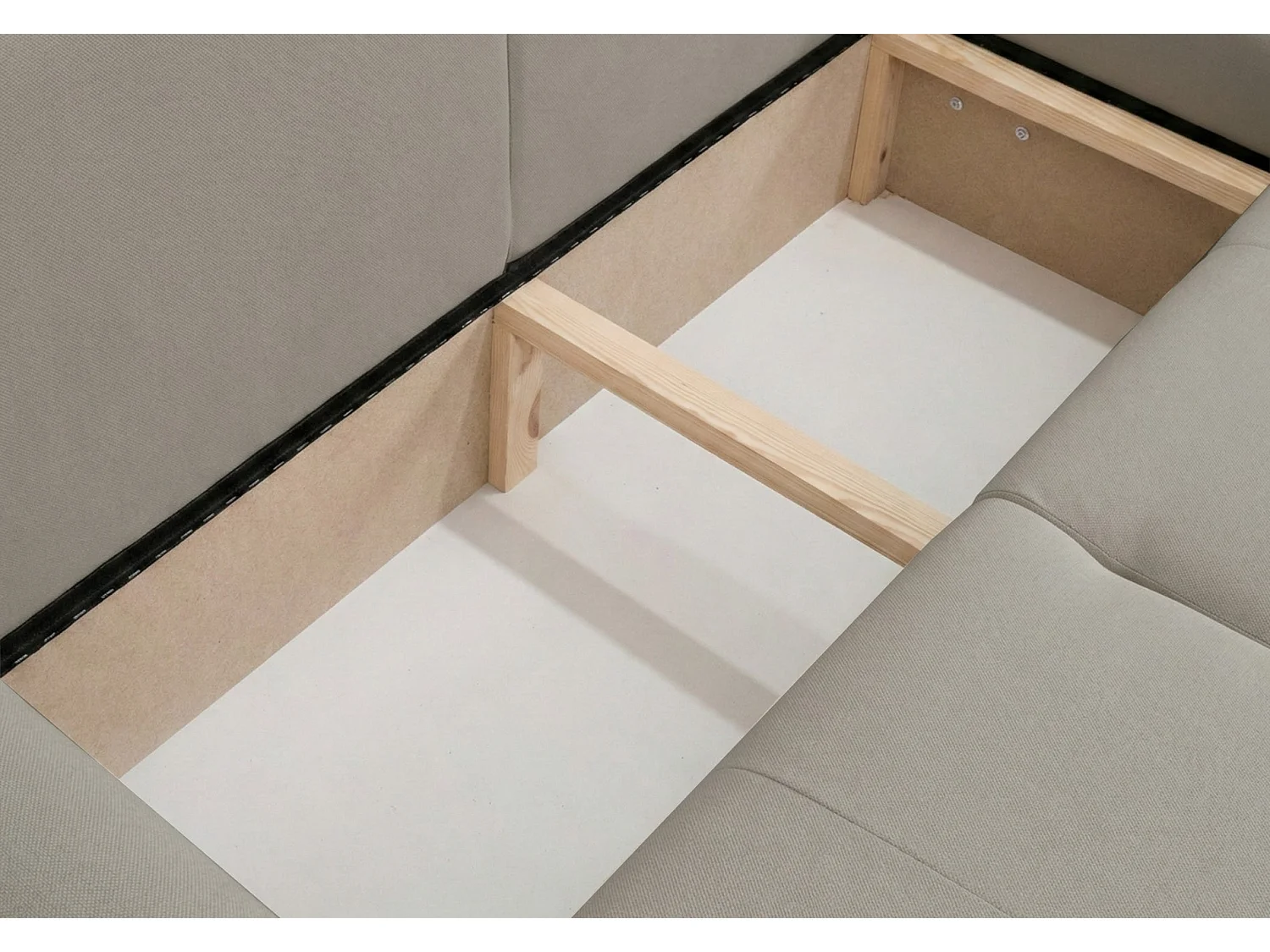 Canapé d'angle convertible – universel – velours beige - OLIDO