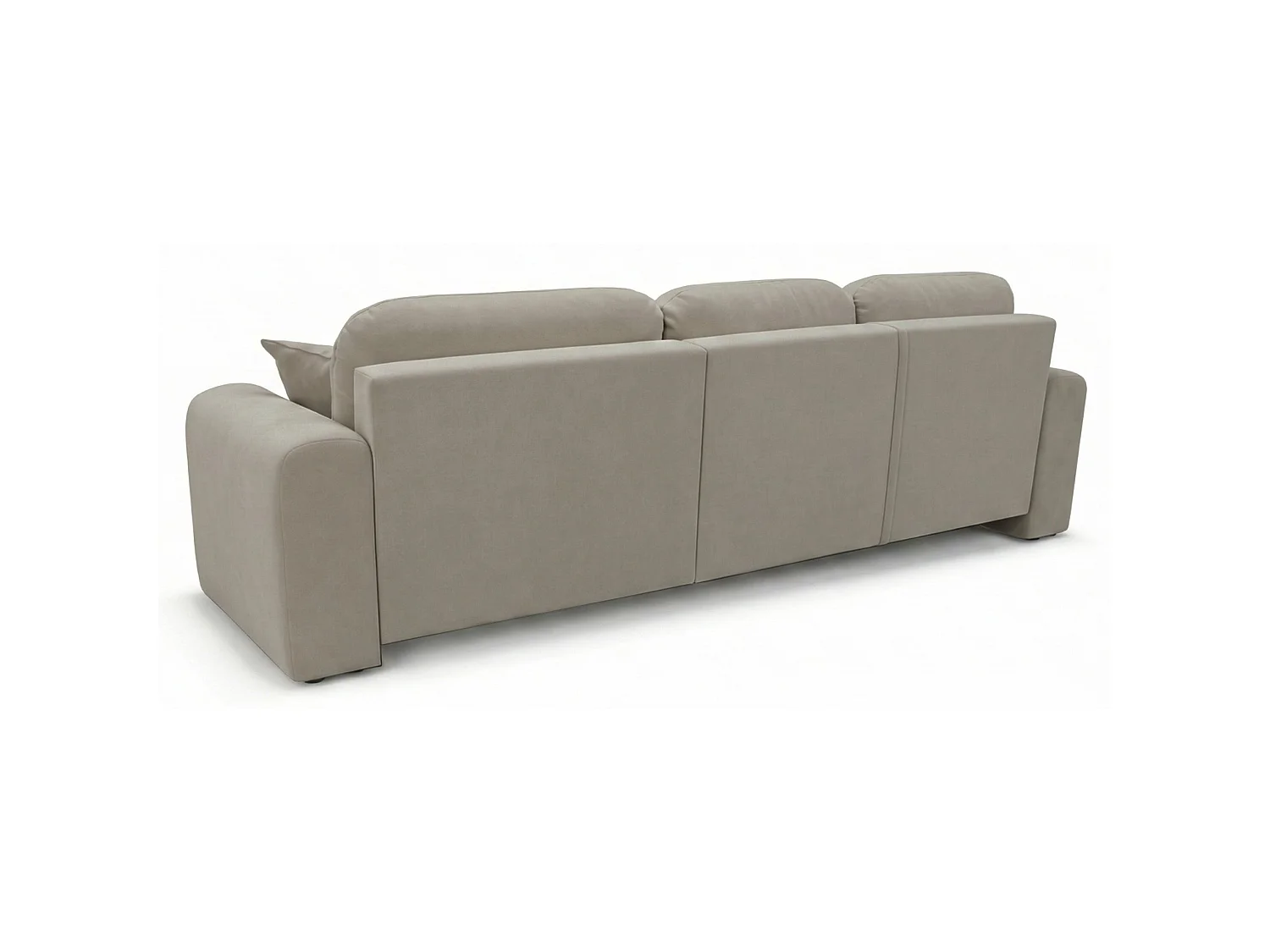 Canapé d'angle convertible – universel – velours beige - OLIDO