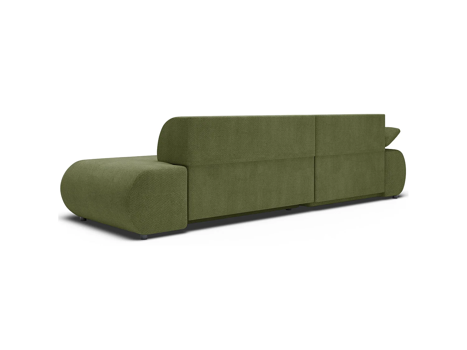 Canapé d'angle convertible – Chenille – angle à gauche – Vert olive – ARMONE