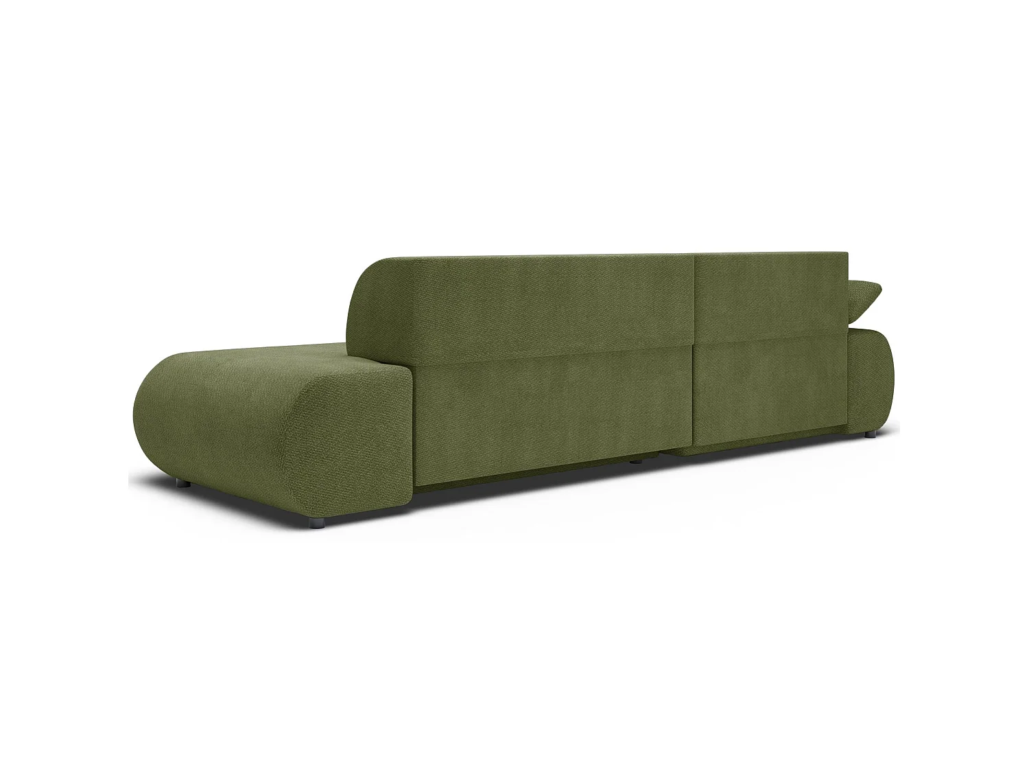Ecksofa mit Schlaffunktion – Chenille – Ottomane links – Olivgrün – ARMONE