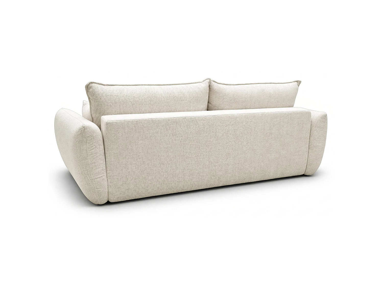 Canapé 3 places convertible avec coffre – tissu chenille – beige clair – ZORDO