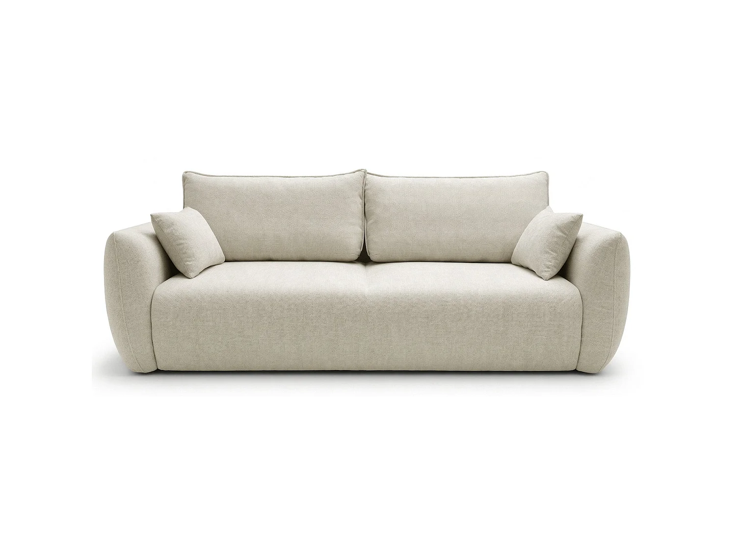 Canapé 3 places convertible avec coffre – tissu chenille – beige clair – ZORDO