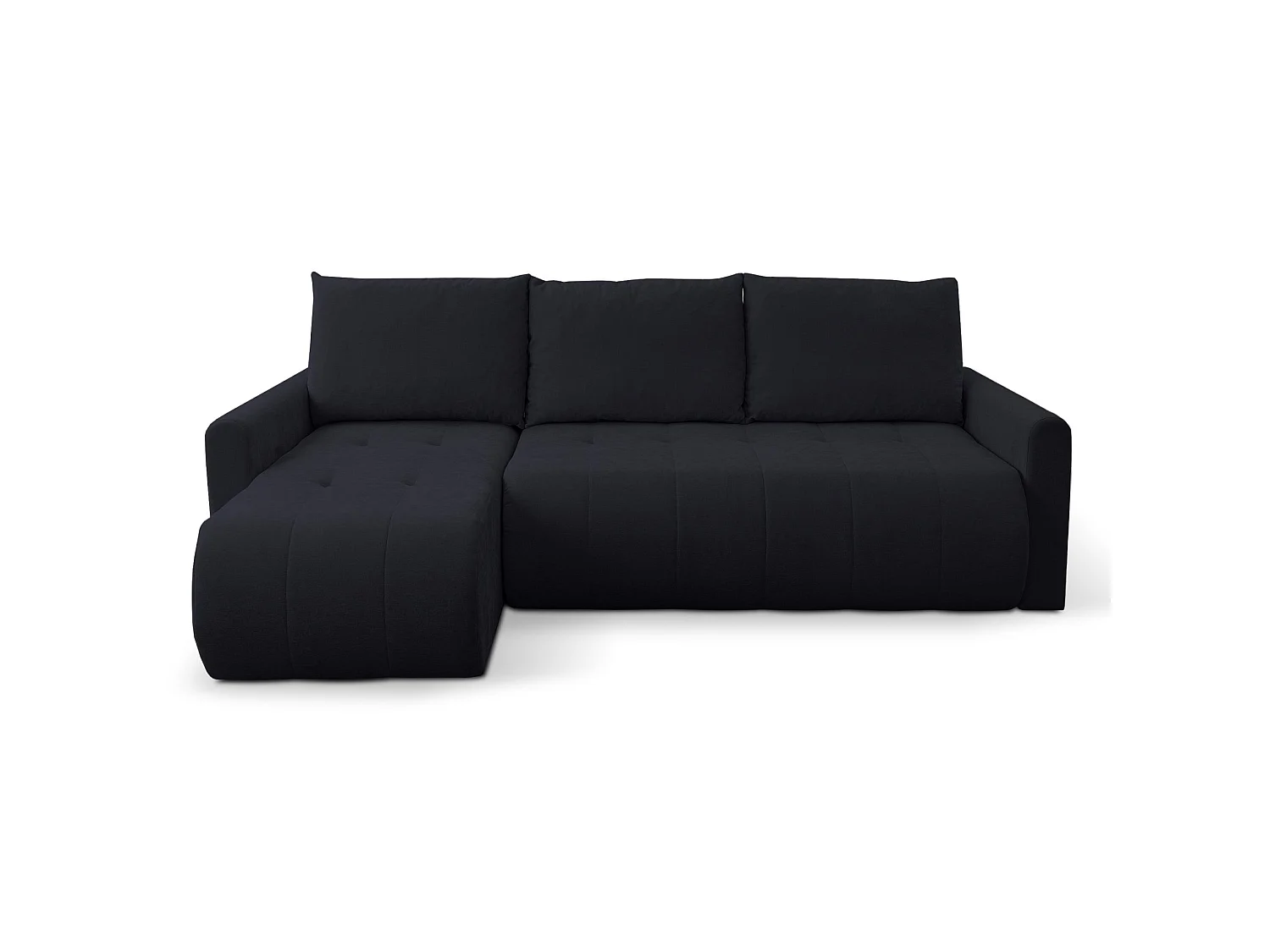 Ecksofa mit Schlaffunktion & Bettkasten – Chenille – Universal – Graphit – TIMMONE