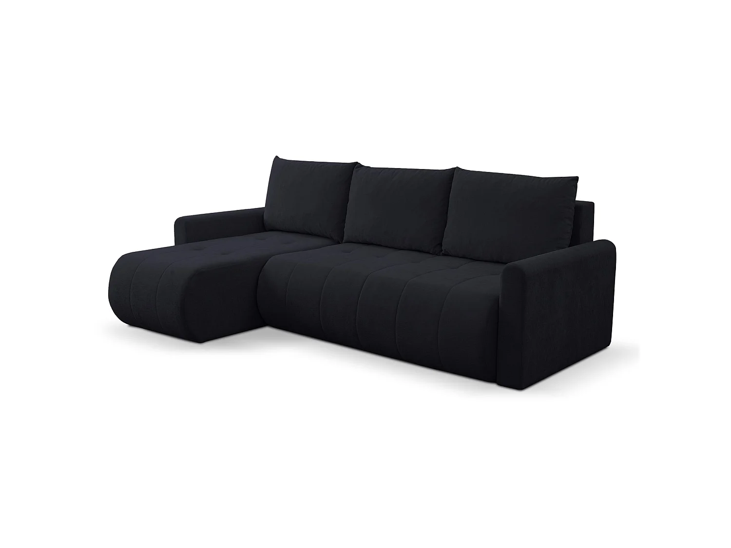 Ecksofa mit Schlaffunktion & Bettkasten – Chenille – Universal – Graphit – TIMMONE