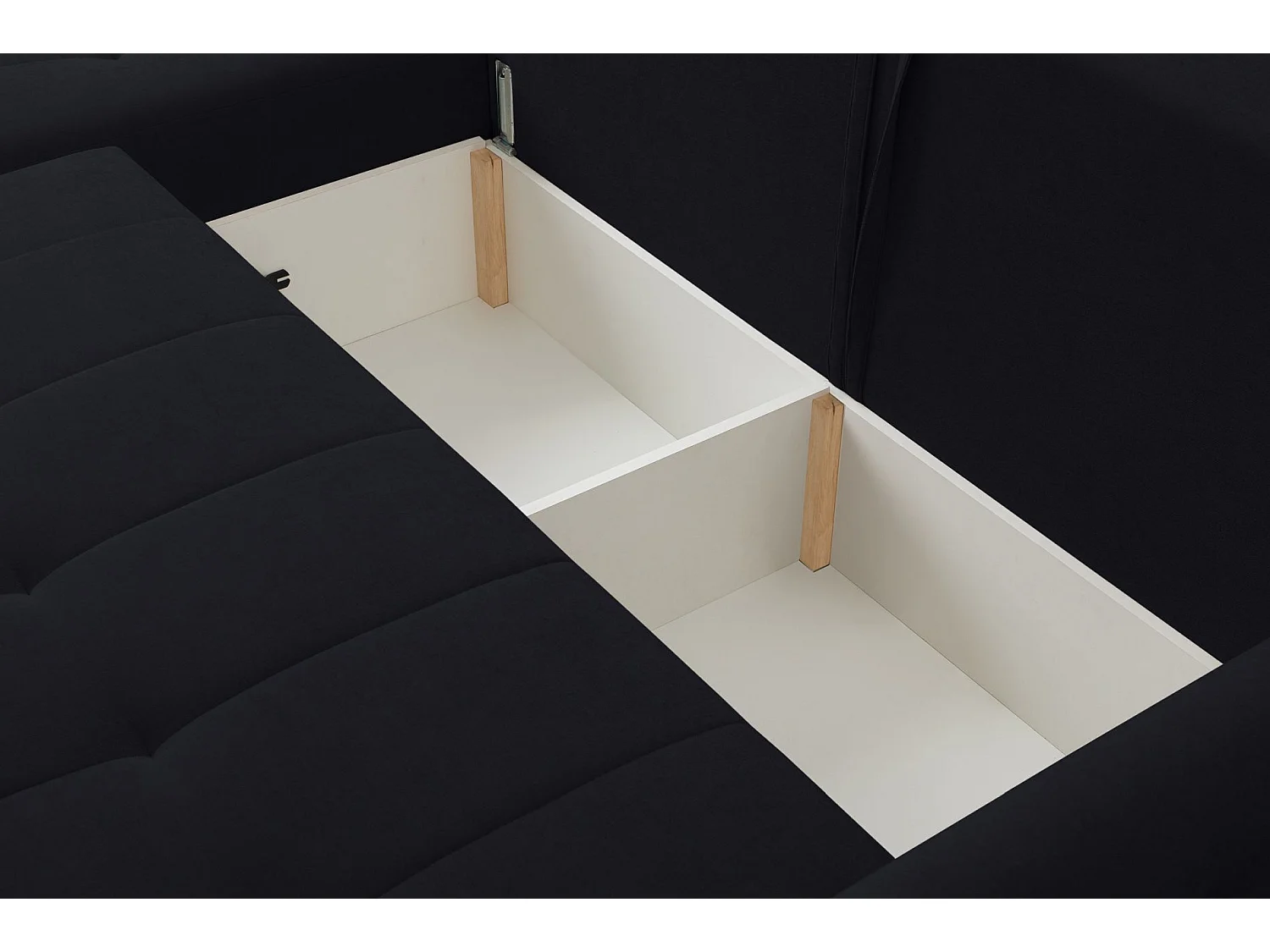 Ecksofa mit Schlaffunktion & Bettkasten – Chenille – Universal – Graphit – TIMMONE