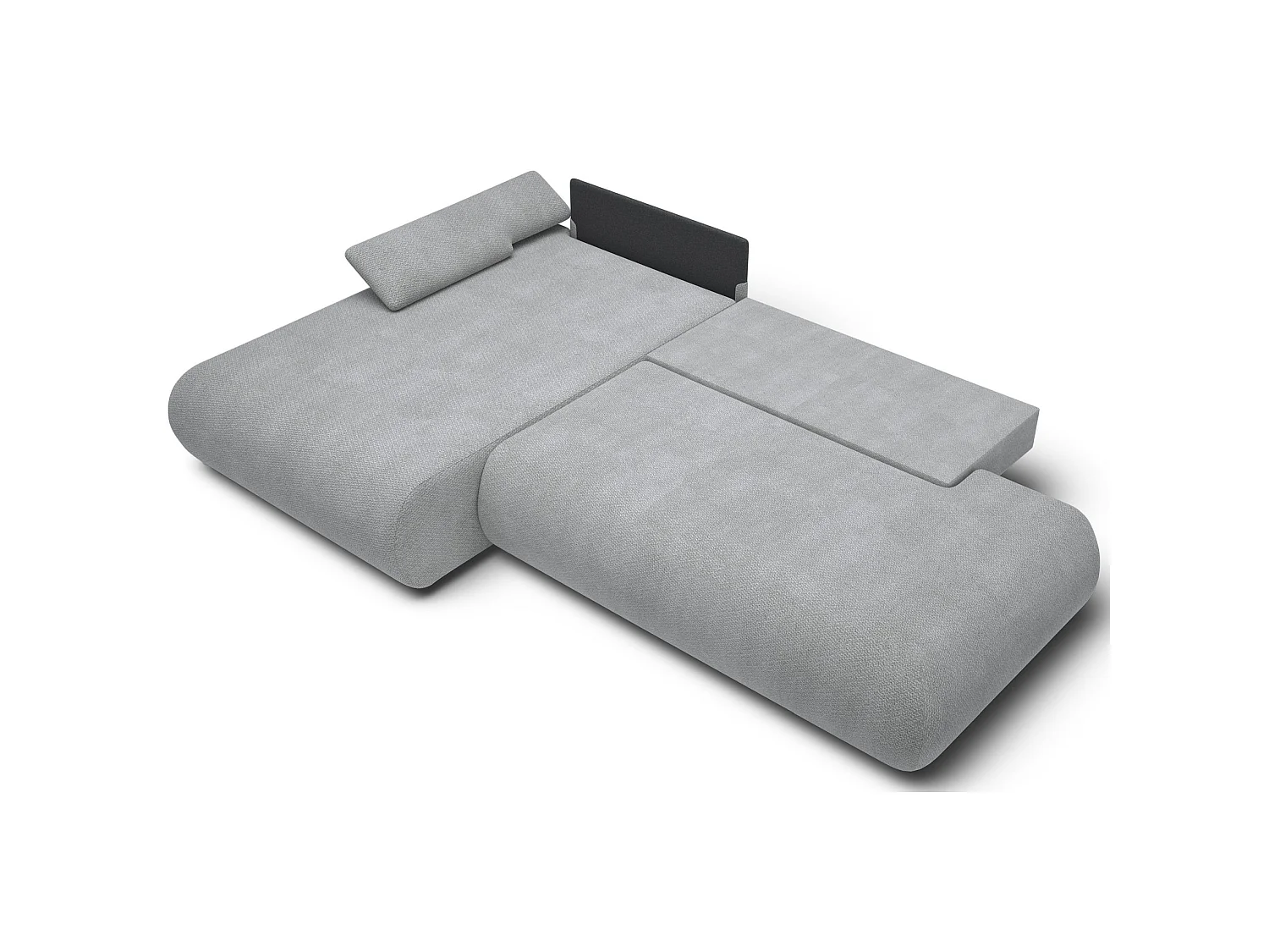 Canapé d'angle convertible – Chenille – angle à gauche – Gris – ARMONE
