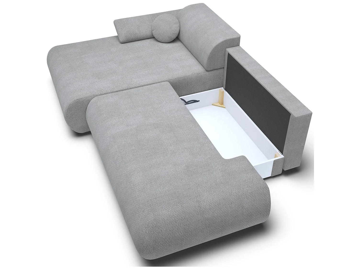 Canapé d'angle convertible – Chenille – angle à gauche – Gris – ARMONE
